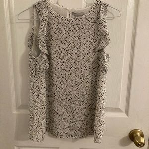 Black and white polka dot blouse